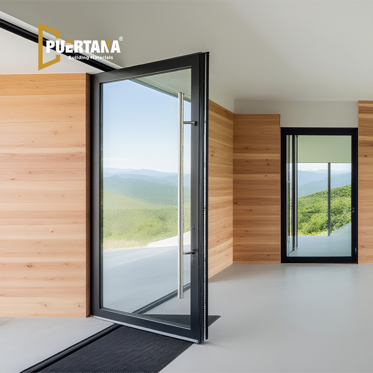 View of Energy-Efficient Aluminum Glass Pivot Doors: Optimize Comfort and Style ...